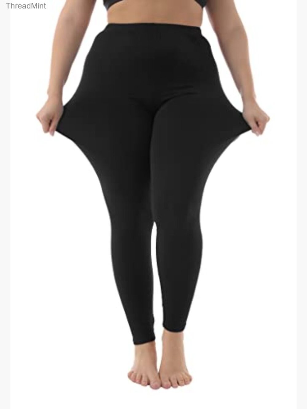 Plus Size Stretchy Full Length Leggings Soft Lightweight Opaque - Picture 6 of 7